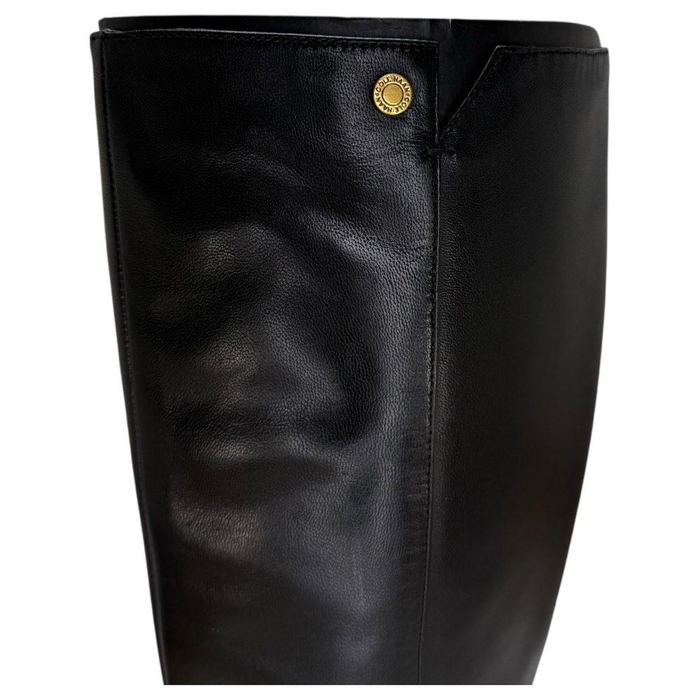 Cole Haan Chrystie Black Leather 75MM Knee High Heeled Womens Boots Size 7M - Picture 7 of 12